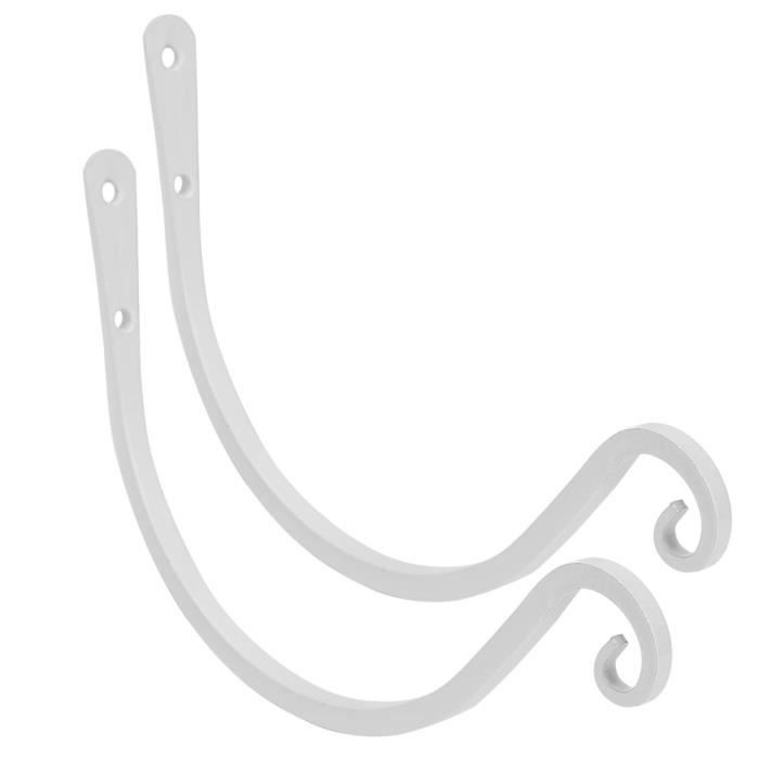 Supports Muraux Pour Paniers Suspendus - Lot De 2 Crochets En Fer Forgé - Charge Max 4,5 Kg - Pour Plantes, Lanternes, Décoration Extérieure - 3