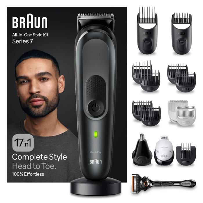 Braun Tondeuse Tout En Un Series 7 MGK7491 17 en 1 Kit Pour Barbe Cheveux Corps & Bien Plus