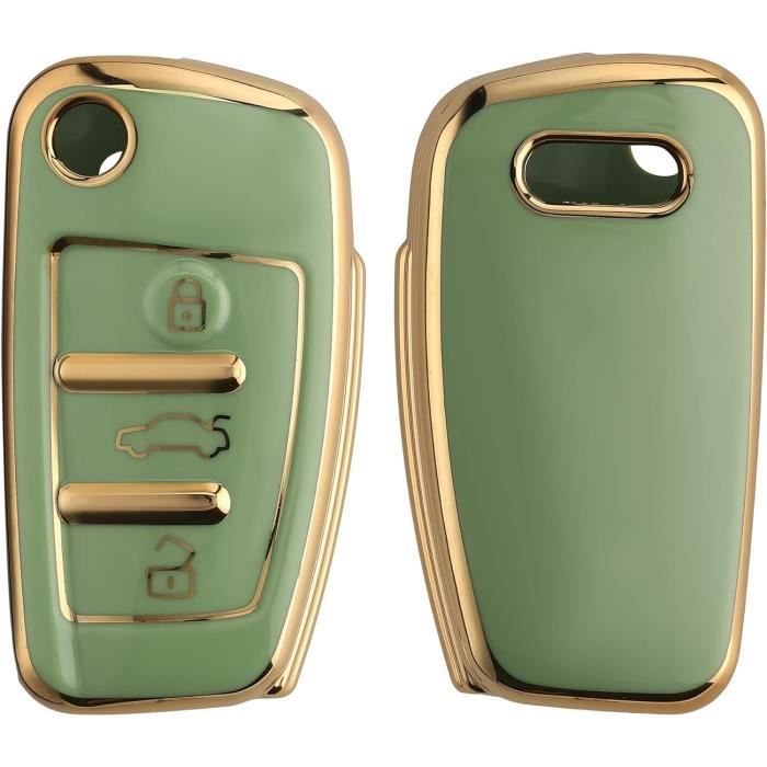 étui Clé Voiture Cuir Kwmobile - A6 A7 A8 Q7 Q8 - Cuir Véritable - Protection élégante Coque Clé Audi