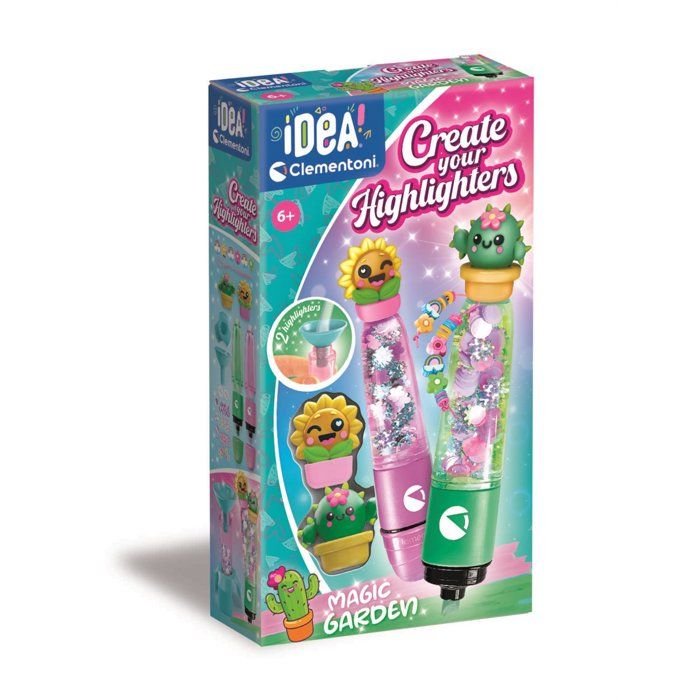 Kit Créatif Surligneurs Personnalisables Clementoni 18397 – Thème Garden