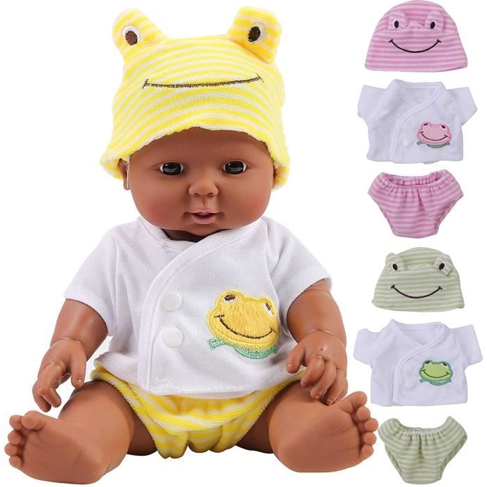 Poup e Reborn B b 30cm Noir Blanc Poupon Fille Reborn Poupon