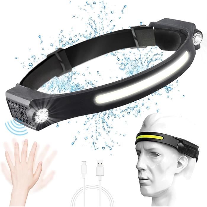 Lampe Frontale LED Rechargeable Lampes Frontales Super Lumineuse Phare Intelligent IPX5 Étanche