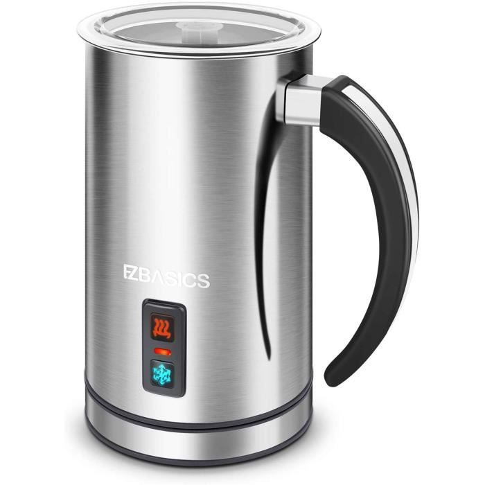 Sjöstrand Mousseur à Lait Électrique Inox - Chaud Et Froid, Anti-Adhésif Pour Cappuccino Parfait