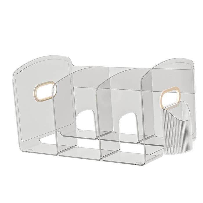 Étagère De Bureau 3 Niveaux - Organisateur Pour écran, Livres, Fournitures (blanc/noir)
