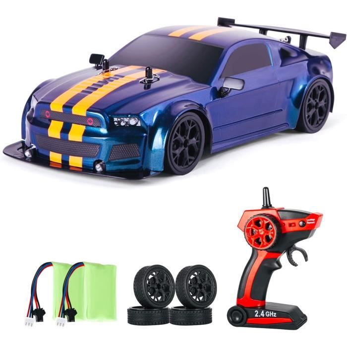 VATOS Voiture Télécommandé pour Enfants, 1:16 2.4Ghz Voiture RC 2WD Tout  Terrain Camion Telecommande 15 km/h Véhicule Électrique Jouet avec 2  Batteries 50 Min d'Autonomie Cadeau pour Garçons 4-10 Ans