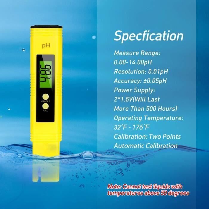 Joyzan Testeur Numérique PH Et Chlore 2 En 1 - Analyseur Qualité Eau Piscine & Spa Portable
