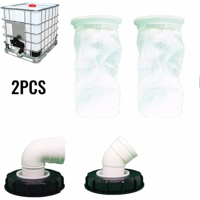 Lot de 2 Couvercle de filtre de réservoir IBC en nylon lavable pour réservoir d'eau de pluie DN75, filtre séparé