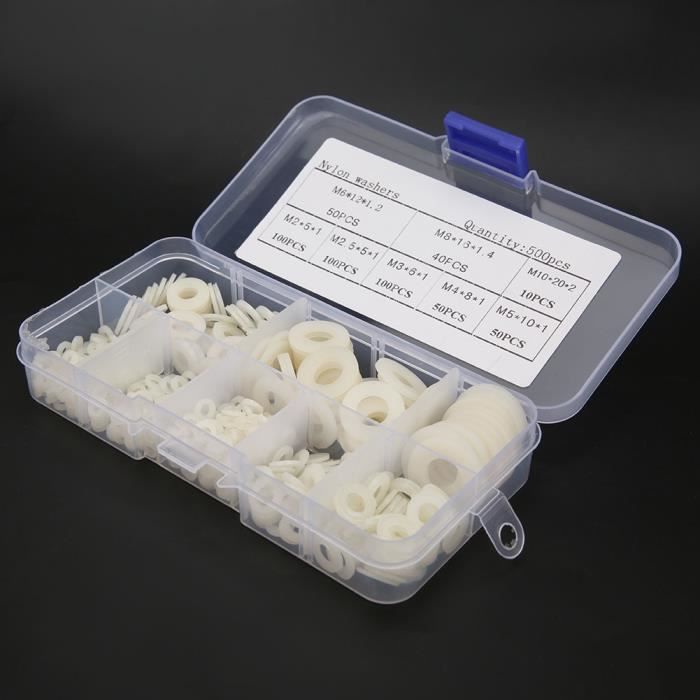Set Guarnizioni 250 Pezzi Kit Assortimento Rondelle Piatte In Nylon M2 - Foto 12