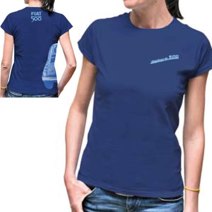 Tee-shirt femme Fiat 500 bleu