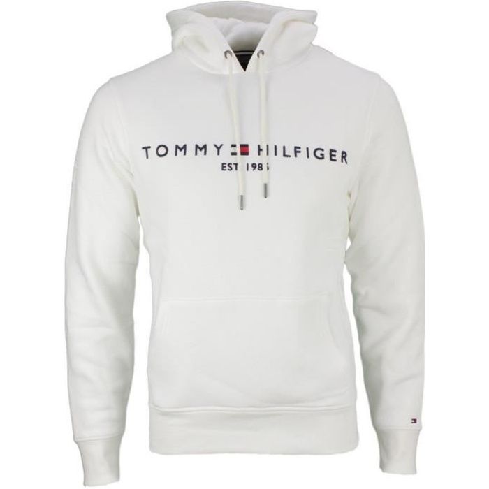 TOMMY LOGO HOODY TOMMY HILFIGER, Sweat-shirt Blanc Homme