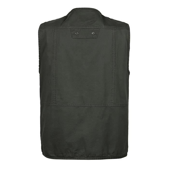 Gilet Homme Multi-poches HZQIFEI - Pour Pêche, Randonnée, Photographie - Sans Manches, Léger Et Respirant - Taille M à 3XL - 12