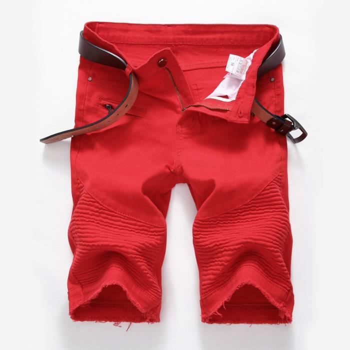 Short Jean Homme Denim Déchiré Casual Été - Bermuda Coton Confortable Mode Streetwear