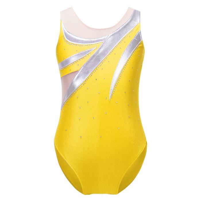 Robe De Danse/patinage Fille Avec Strass - Justaucorps Sans Manches, Dos Nu, 5-16 Ans, Pour Spectacle Et Compétition