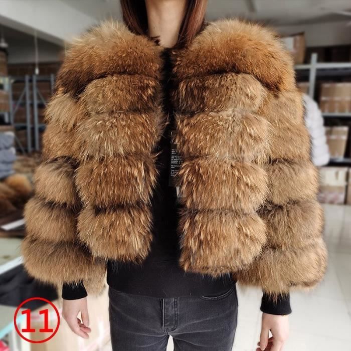 Vraie Fourrure Femmes Hiver Naturel Manteau De Fourrure Chaud Veste Renard En Cuir Gilet Long