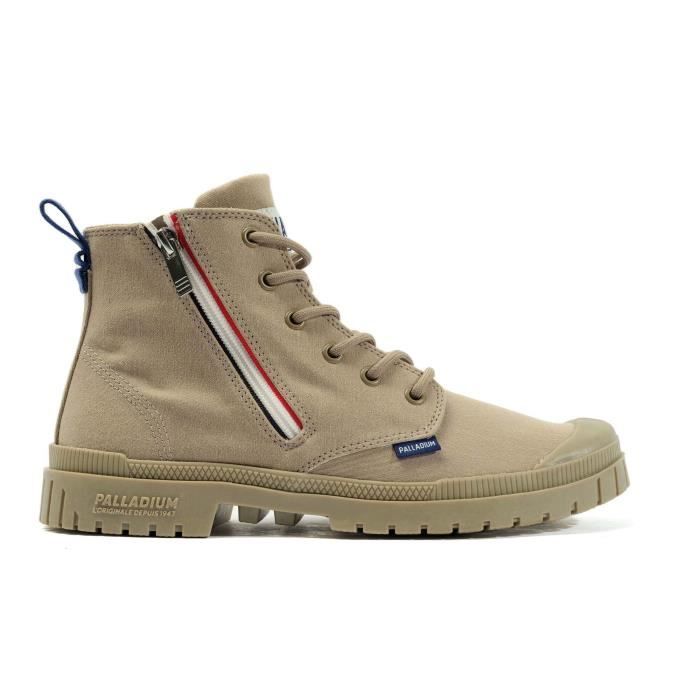 Bottines Homme Palladium Sp20 French Outzip - Dune - Textile - Zip Tricolore