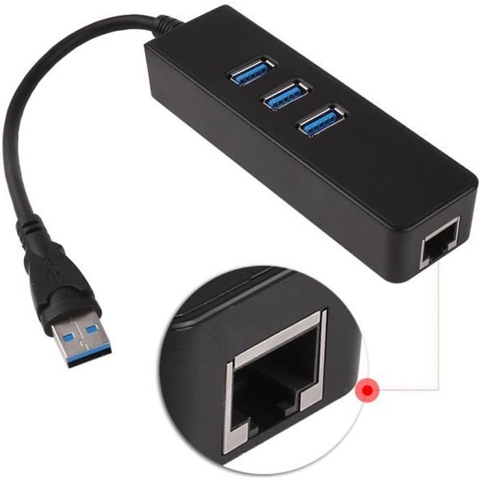 Adaptateur d'extension USB sur Ethernet RJ45 Cat5 Cat6, 1000 Mbit/s