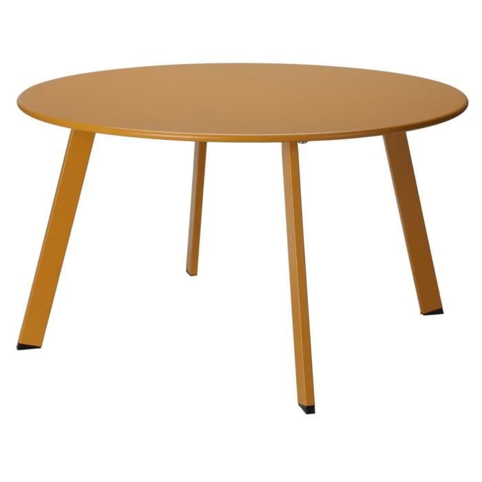 progarden table d'appoint 70x40 cm jaune moutarde mat 446756