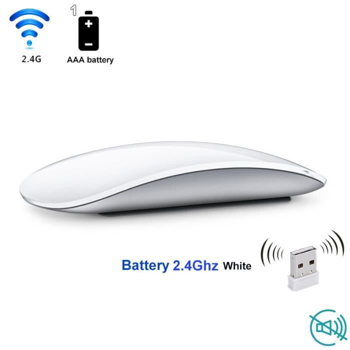 Fdit Souris muette Souris optique sans fil Bluetooth/2.4Ghz silencieuse