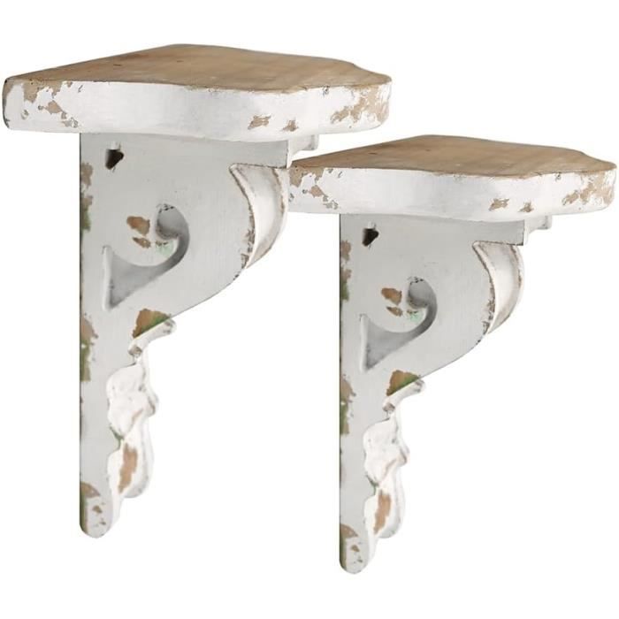 Paire de corbeaux décoratifs en bois sculpté, support d