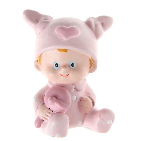 SANTEX 4941-5, Figurine baptême fillette rose