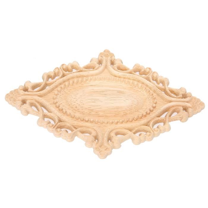 En bois sculpté incrustation de surface appliqué non peinte cadre porte de meuble decal