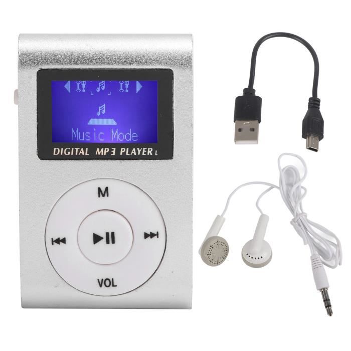 Mini lecteur de musique Lecteur de Musique Mini MP3 Portable de Clip Arrière de Sport cran LCD son baladeur Argent - SURENHAP
