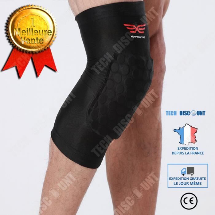 Genouillère de Compression,Jambière Genouillère Extensible Protection,pour  Sport Basketball Volleyball Football Rugby (XL)noir - Cdiscount Sport