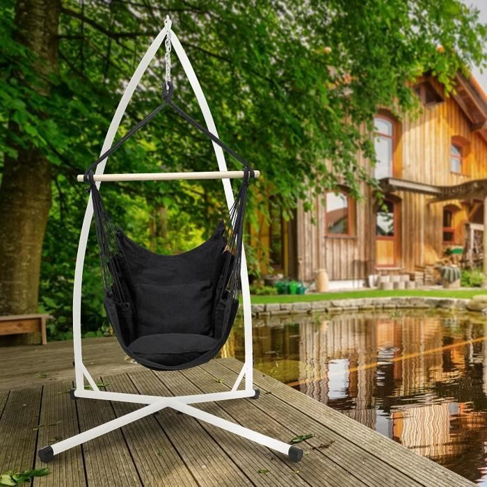 Fauteuil Suspendu En Polyrotin HOME DELUXE TWIN - Marron (panier Et Coussins Uniquement, Sans