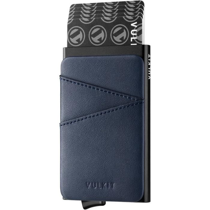 HSAJS Porte-Cartes Bancaire Anti-RFID Métal Aluminium - Étui Rigide 12 Cartes Pour Homme Et Femme