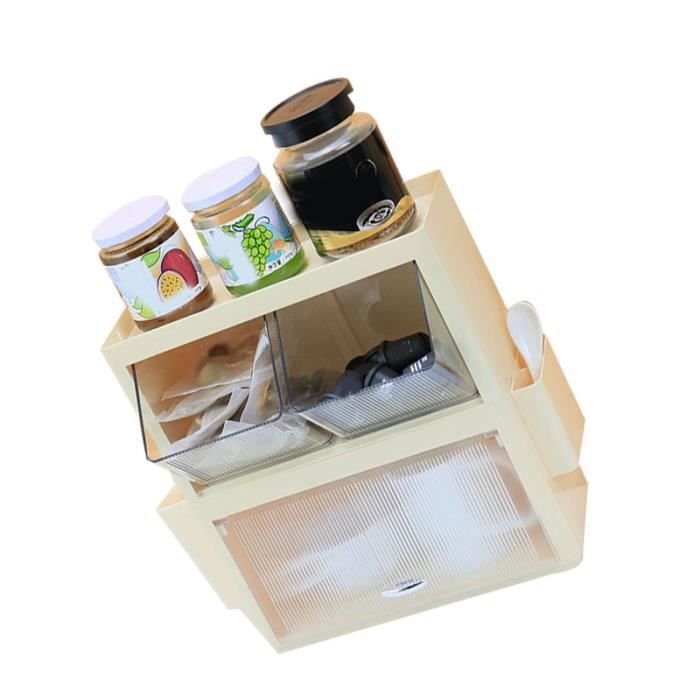Boîte De Rangement Pour Sachets De Thé Et Sucre - Organisateur PVC Multi-compartiments - Pour Restaurant, Café, Maison