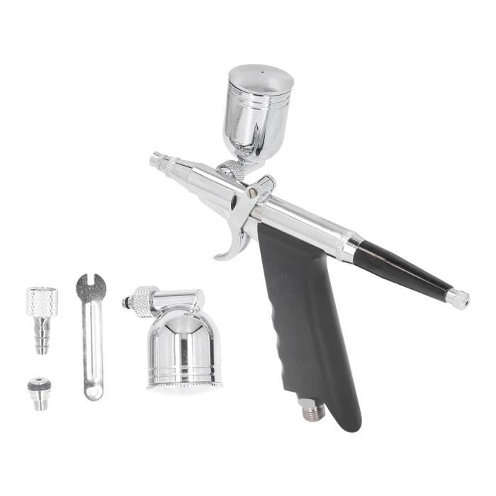 Kit Pistolet Aérographe Double Action Professionnel - Buses 0.2/0.3/0.5mm Tasses 3/7/11cc Pour Nail Art Maquillage Modélisme Peinture