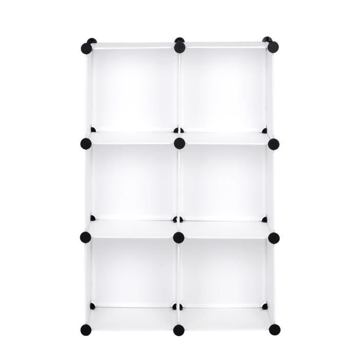 WOLTU SR0056wsOT DIY Armoire Plastique Chambre Faite de modules sans Porte,6 Cubes 96x30x96cm ,Blanc LxPxH 