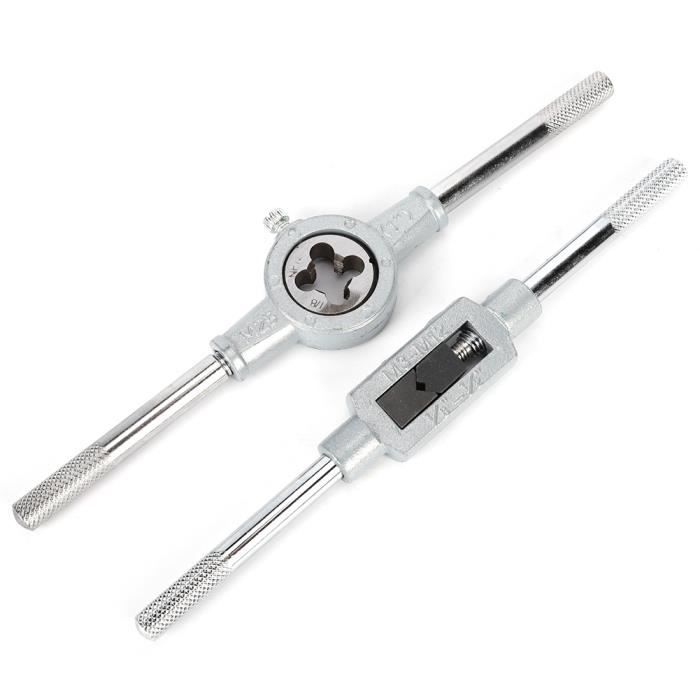 Filière Ronde Réglable M13 X 1.5 - Acier Allié HSS, 38mm, Pour Filetage Métrique à Droite Métal Plastique