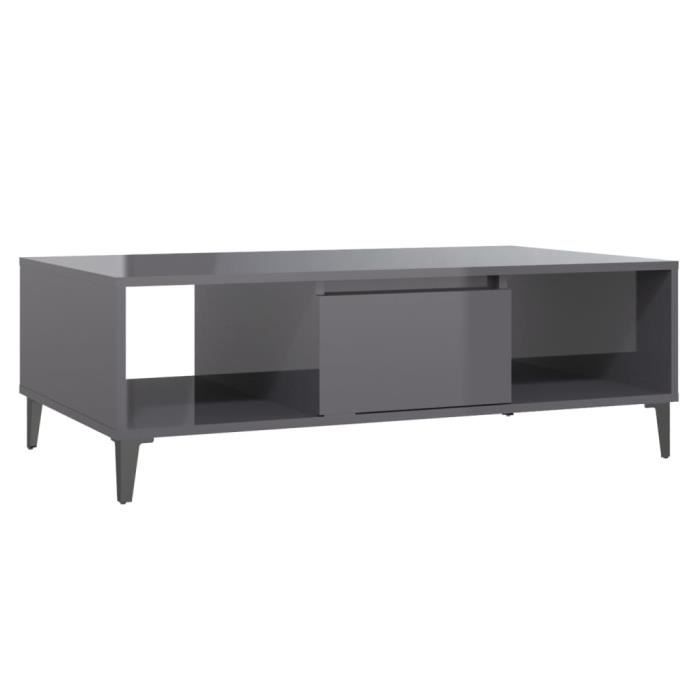 table basse gris brillant 103,5x60x35 cm aggloméré hao-0f060d01806030