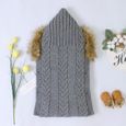 XJYDNCG Nid d'ange - Couverture de réception tricotée pour bébé - Convient pour 0-6 mois - gris 12-1