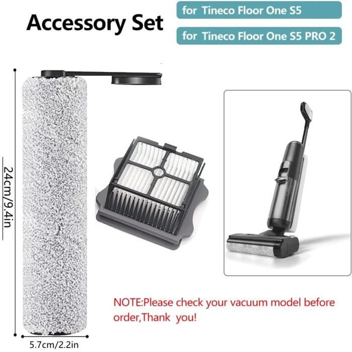 Accessoires pour aspirateur Tineco S5/S5 Pro 2, tuyau, tube allergique,  rouleau, brosse, couvercle, filtre, bande
