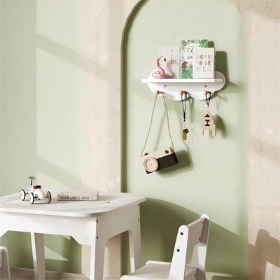 Étagère Murale Nuage WOLTU Pour Enfants - Bibliothèque Déco Avec 3 Crochets (MDF, 36x20,5x12cm)