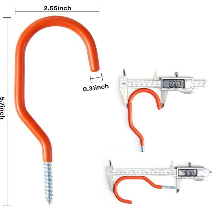 Lot De 8 Crochets De Rangement Garage 25,4 Cm - Robuste Fixation Murale Pour Échelles Et Outils