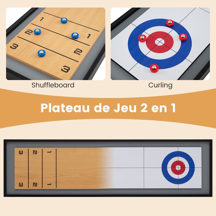 Jeu de Curling de Table - Kikkerland - Modèle Amusant - Pour 2 Joueurs Jeu de Curling de Table - Kikkerland - Modèle Amusant - Pour 2 Joueurs