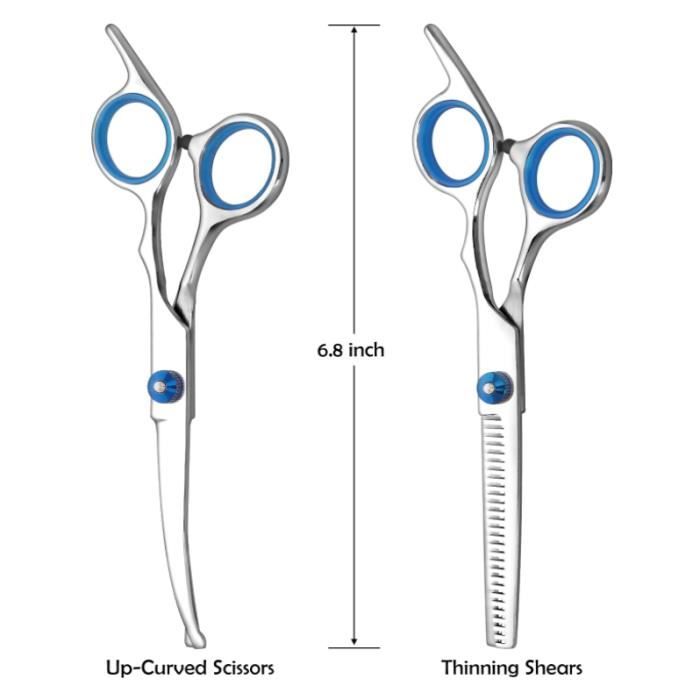 Acier allié Ciseaux de Toilettage Pet Scissors Courbés pour Animaux de ...