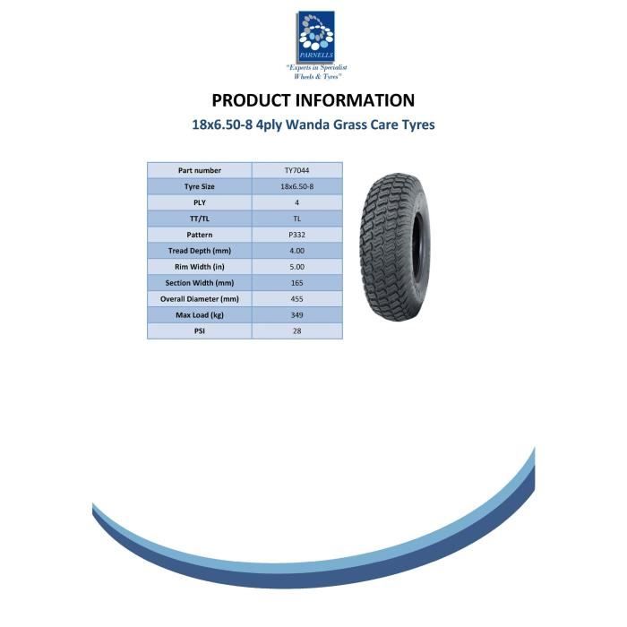 18x6.50-8 pneu tondeuse 4ply - Cdiscount Jardin