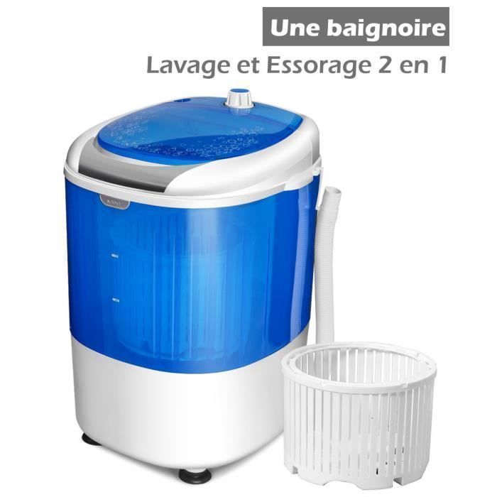Mini Machine à Laver Portable 15 L - 2 En 1 Lavage + Essorage - Pour Camping, Voyages, Sous-vêtements - Pliable Et Légère