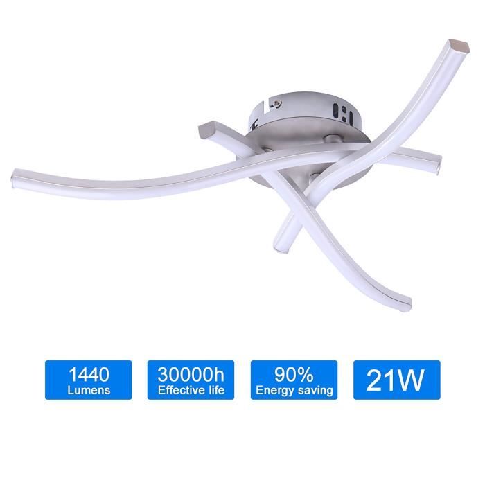 Plafonnier Led Lampe De Plafond 54W Blanc Salon Moderne Plafonniers