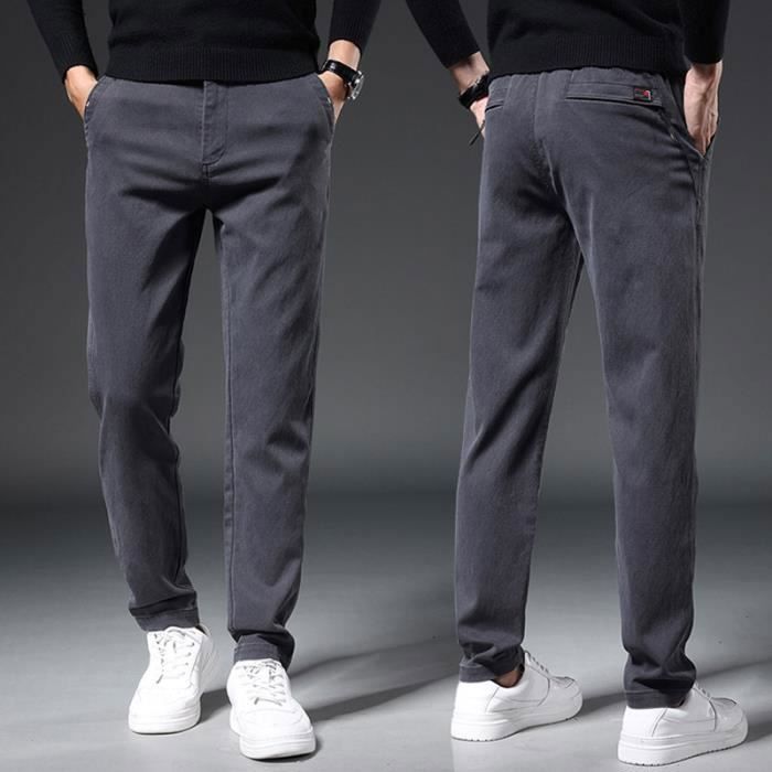 Pantalon Homme Peu Extensible Automne Hiver Chaude Double Polaire
