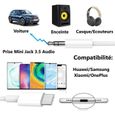 Câble Adaptateur pour Samsung Galaxy S24, USB C vers mini Jack 3.5mm Audio Auxiliaire-2