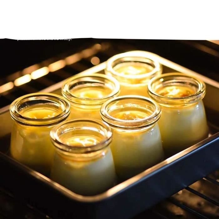 Pots de yaourt en verre 6pcs 200ml bocal en verre avec couvercles pots pour  yaourt crème dessert avec décor émoticône bocaux de yog - Cdiscount Maison