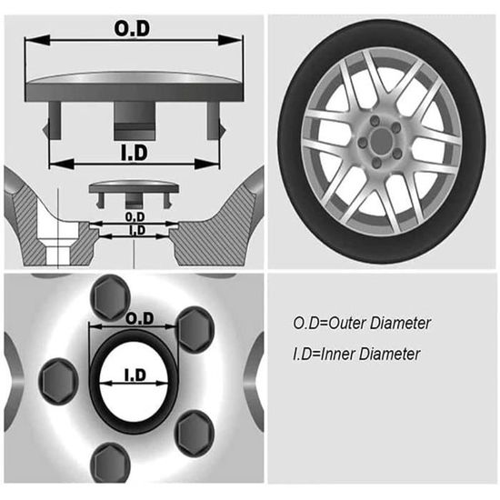 4 Cache-moyeux Pour Mazda CX5 (2000-2024) – Enjoliveurs Centre Roue, Diamètre 60 Mm, Design élégant