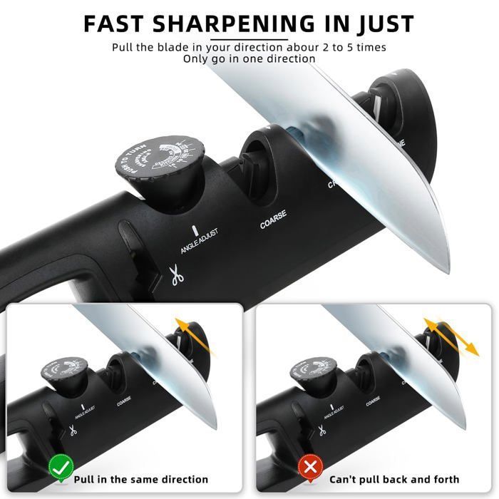 Aiguiseur De Couteaux Multifonction 6 En 1 - Affûtage Professionnel Pour Cuisine, Ciseaux Et Outils