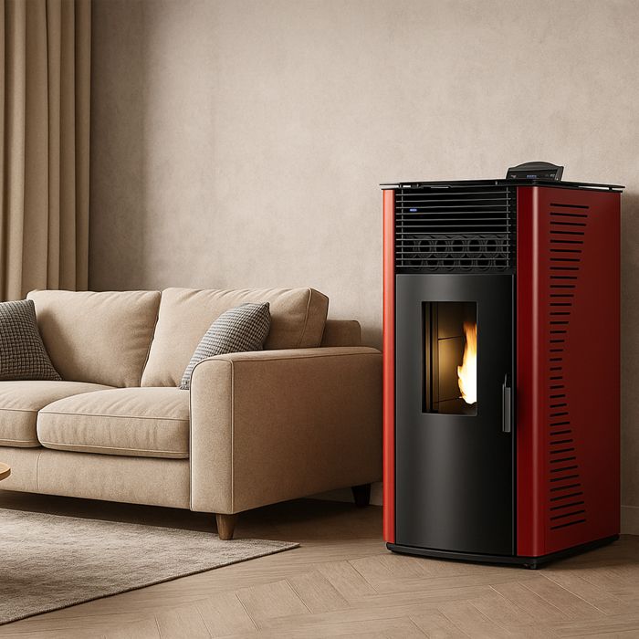 Poêle à granulés air Anita 7,6 kW Bordeaux Sannover