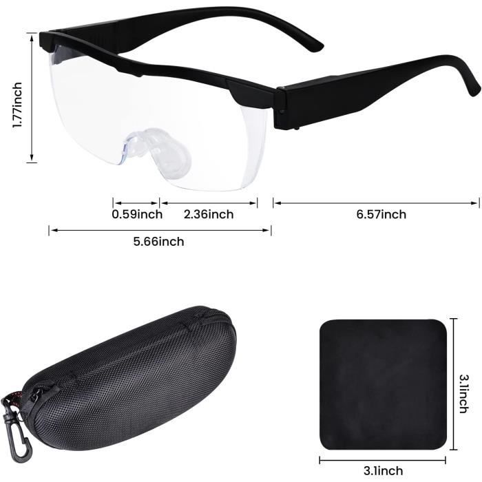 300 Loupe de Vision puissante Lunette Loupe avec 2 LED Loupes
